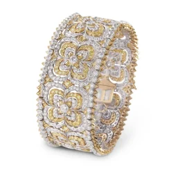 Buccellati MOSAICO YELLOW AND WHITE GOLD BRACELET WITH FANCY DIAMONDS