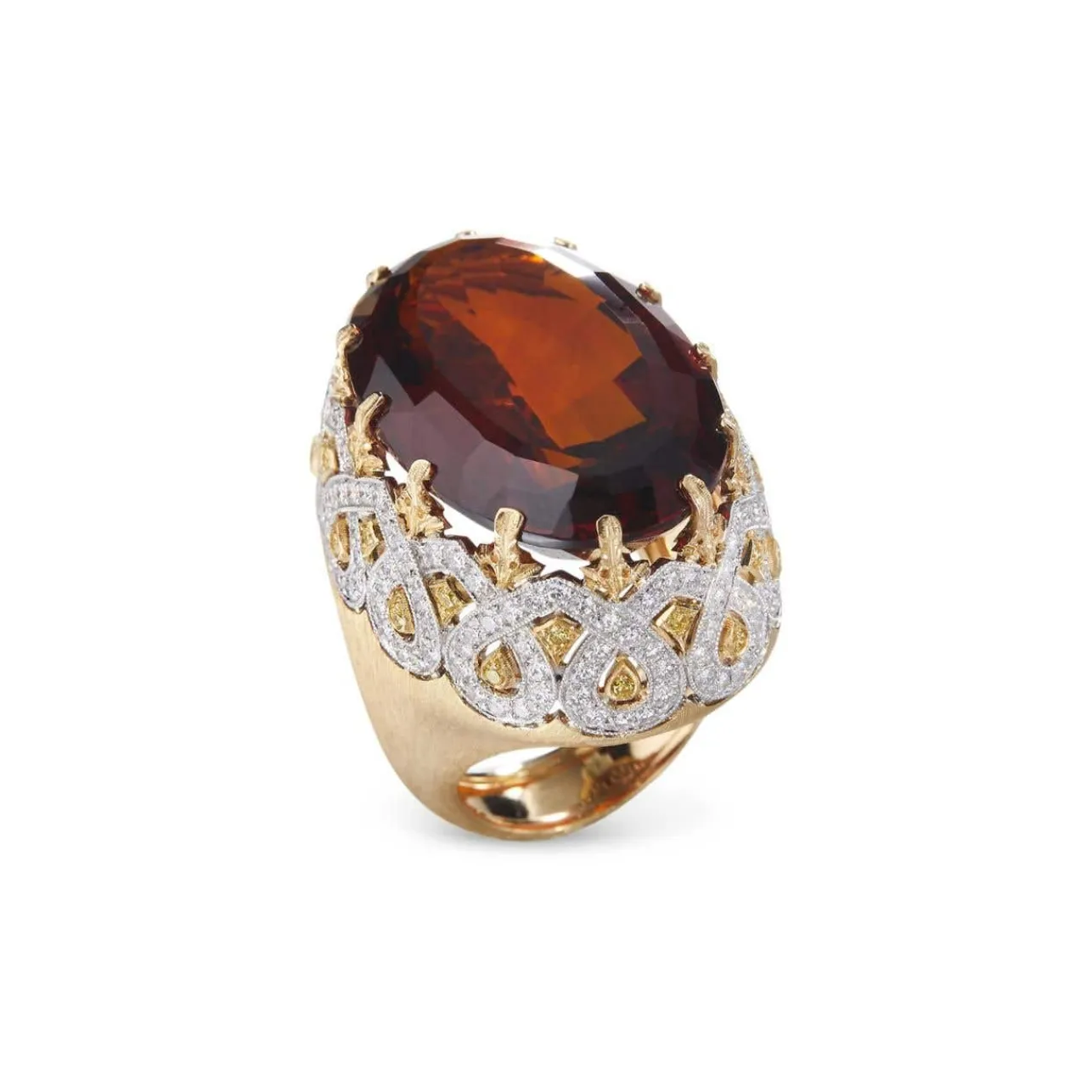 Buccellati MOSAICO YELLOW AND WHITE GOLD RING