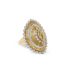 Buccellati MOSAICO YELLOW AND WHITE GOLD RING WITH FANCY DIAMONDS