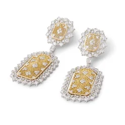 Buccellati MOSAICO YELLOW AND WHITE GOLD EARRINGS