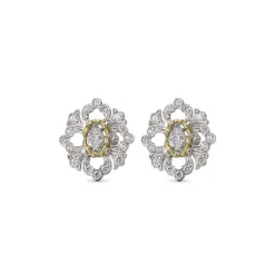 Buccellati OPERA FULL PAVE' WHITE AND YELLOW GOLD EARRINGS WITH DIAMONDS