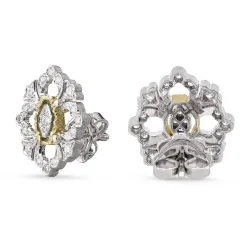 Buccellati OPERA FULL PAVE' WHITE AND YELLOW GOLD EARRINGS WITH DIAMONDS