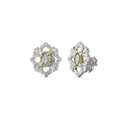 Buccellati OPERA FULL PAVE' WHITE AND YELLOW GOLD EARRINGS WITH DIAMONDS