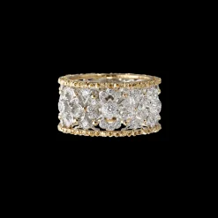 Buccellati OPERA FULL PAVE' WHITE AND YELLOW GOLD ETERNELLE RING