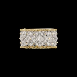 Buccellati OPERA FULL PAVE' WHITE AND YELLOW GOLD ETERNELLE RING