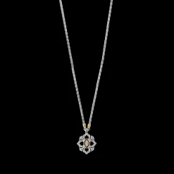 Buccellati OPERA FULL PAVE' WHITE AND YELLOW GOLD SET PENDANT WITH DIAMONDS