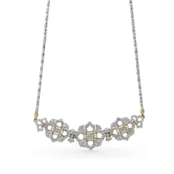 Buccellati OPERA FULL PAVE' WHITE AND YELLOW GOLD NECKLACE