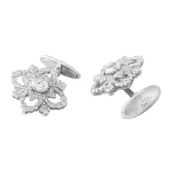 Buccellati OPERA HJ CUFFLINKS IN WHITE GOLD WITH DIAMONDS
