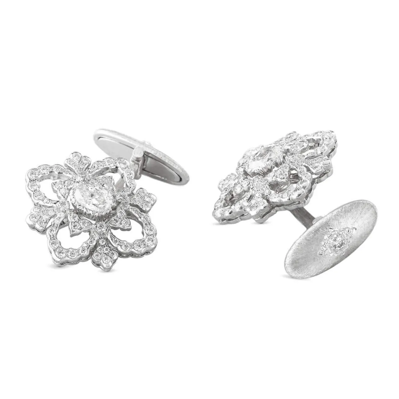 Buccellati OPERA HJ CUFFLINKS IN WHITE GOLD WITH DIAMONDS