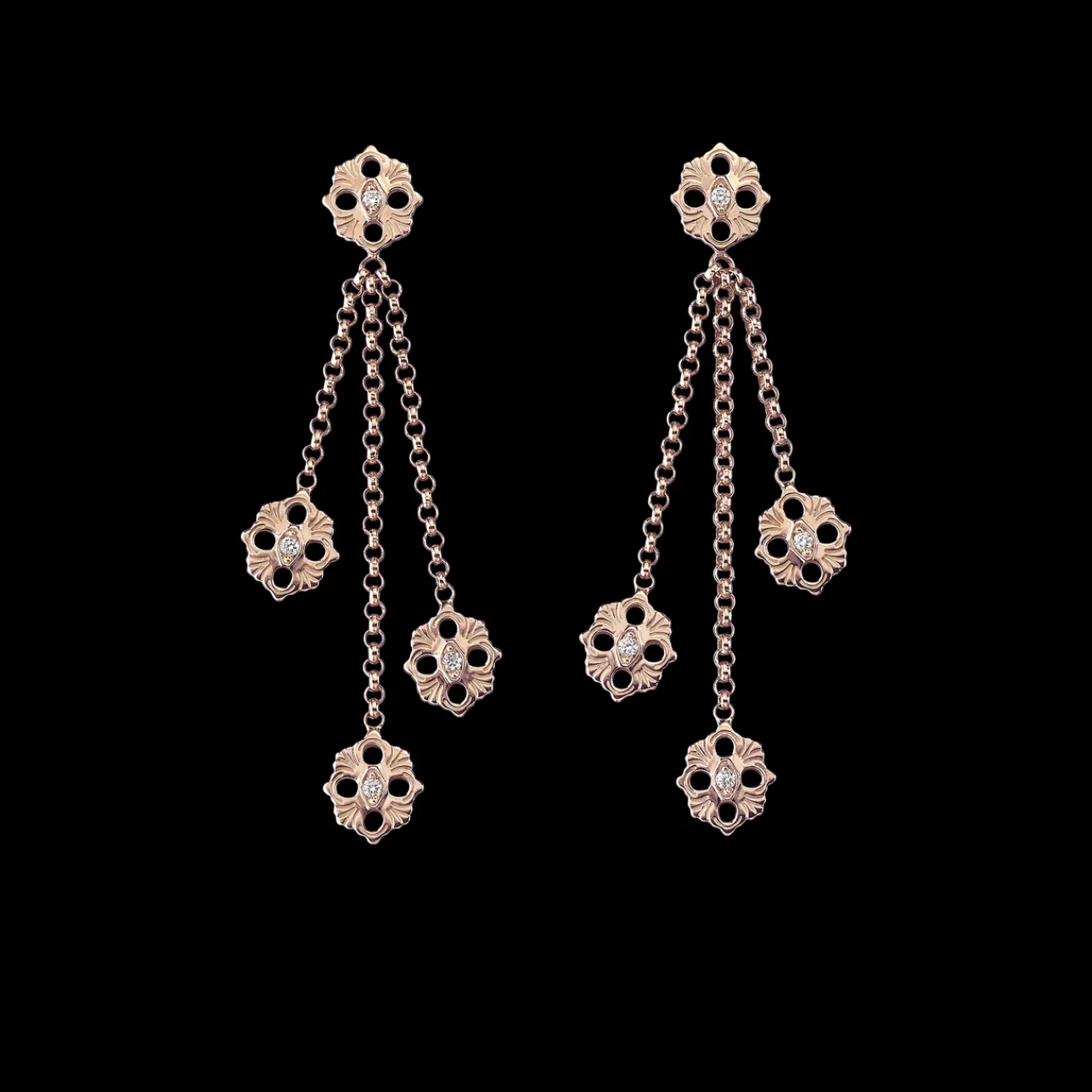 Buccellati OPERA PINK GOLD EARRINGS WITH DIAMONDS