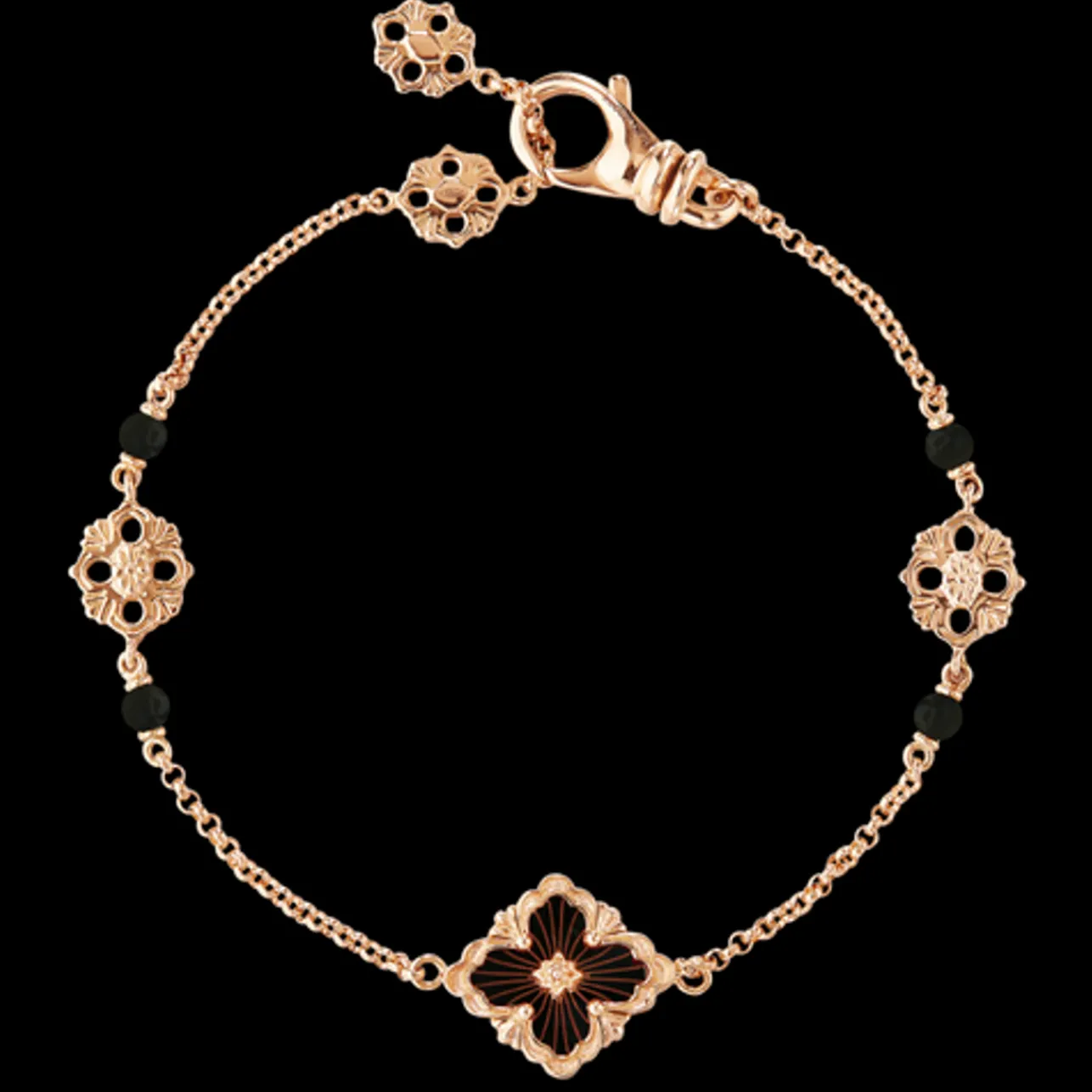 Buccellati OPERA TULLE PINK GOLD AND ONYX BRACELET