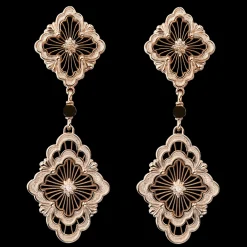Buccellati OPERA TULLE PINK GOLD DOUBLE LAYERED PENDANT EARRINGS