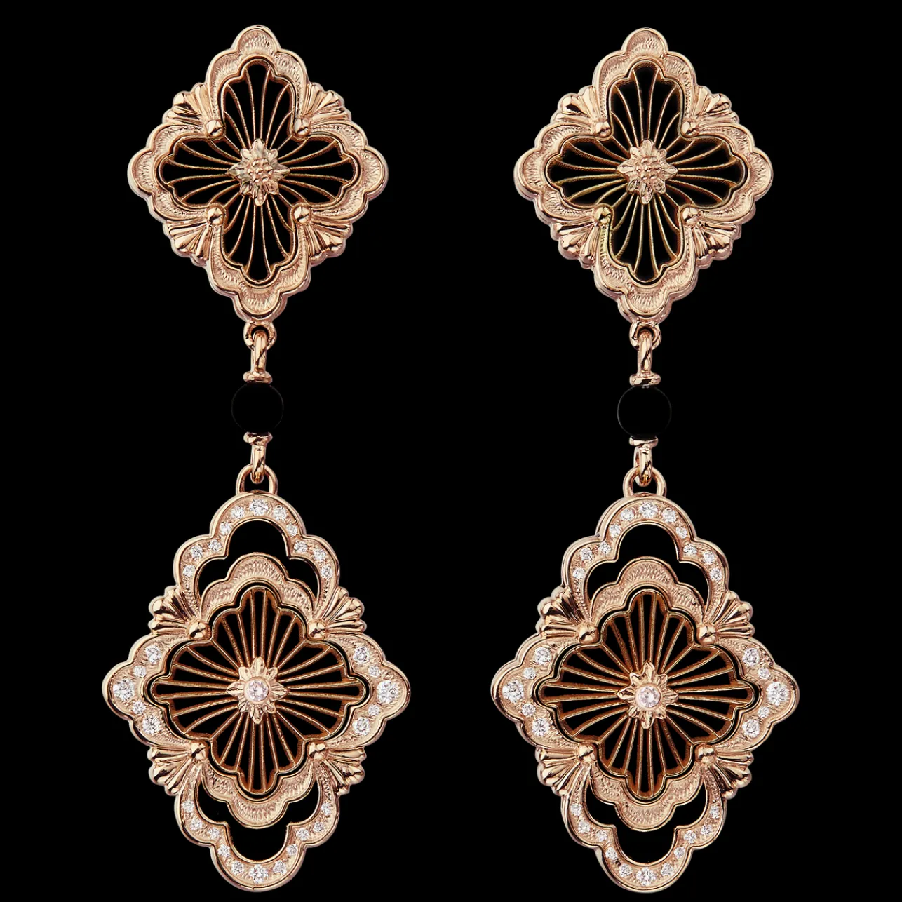 Buccellati OPERA TULLE PINK GOLD EARRINGS