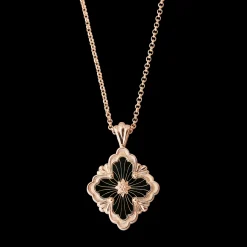 Buccellati OPERA TULLE PINK GOLD PENDANT WITH ONYX