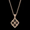 Buccellati OPERA TULLE PINK GOLD SET PENDANT WITH ONYX