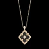 Buccellati OPERA TULLE YELLOW AND WHITE GOLD MAXI PENDANT WITH DIAMONDS
