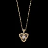 Buccellati OPERA TULLE YELLOW AND WHITE GOLD HEART PENDANT WITH DIAMONDS