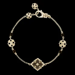 Buccellati OPERA TULLE YELLOW GOLD BRACELET WITH ONYX LOGO