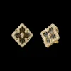 Buccellati OPERA TULLE YELLOW GOLD EARRINGS WITH ONYX AND DIAMONDS