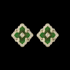 Buccellati OPERA TULLE YELLOW GOLD EARRINGS WITH LOGO