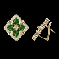Buccellati OPERA TULLE YELLOW GOLD EARRINGS WITH LOGO