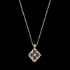 Buccellati OPERA TULLE YELLOW GOLD PENDANT WITH BLUE ENAMEL BACKGROUND