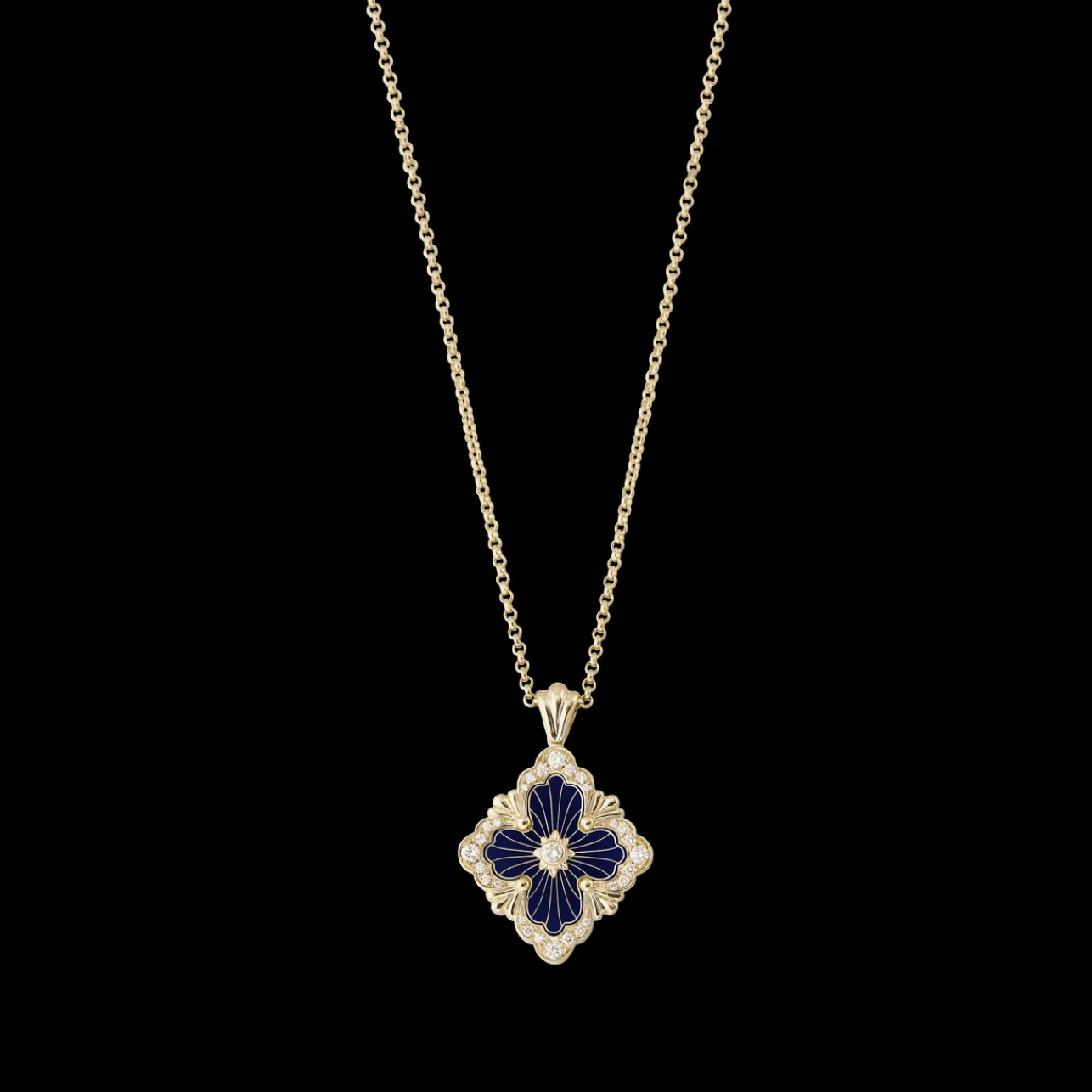Buccellati OPERA TULLE YELLOW GOLD PENDANT WITH DIAMONDS