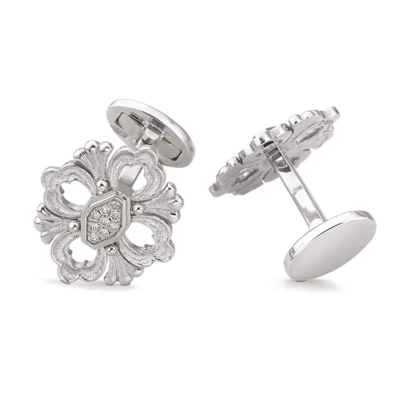 Buccellati OPERA WHITE GOLD MULTI-FACETED CUFFLINKS