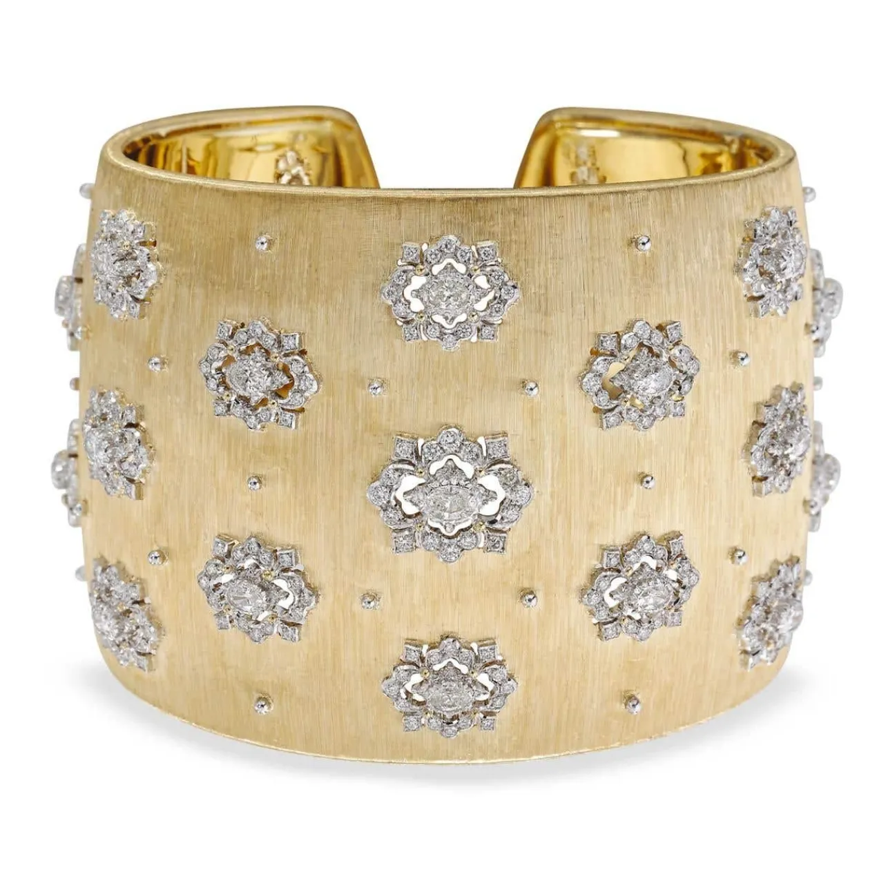 Buccellati OPERA YELLOW GOLD HIGH JEWELLERY CUFF BRACELET WITH DIAMONDS