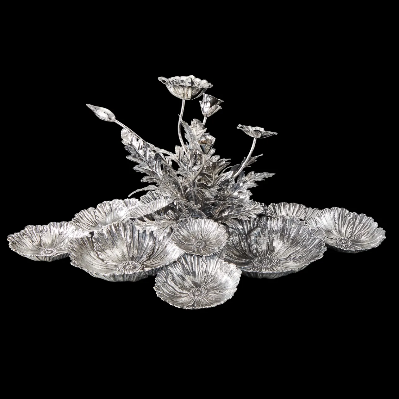 Buccellati 9-POPPY FLOWER CENTERPIECE IN SILVER