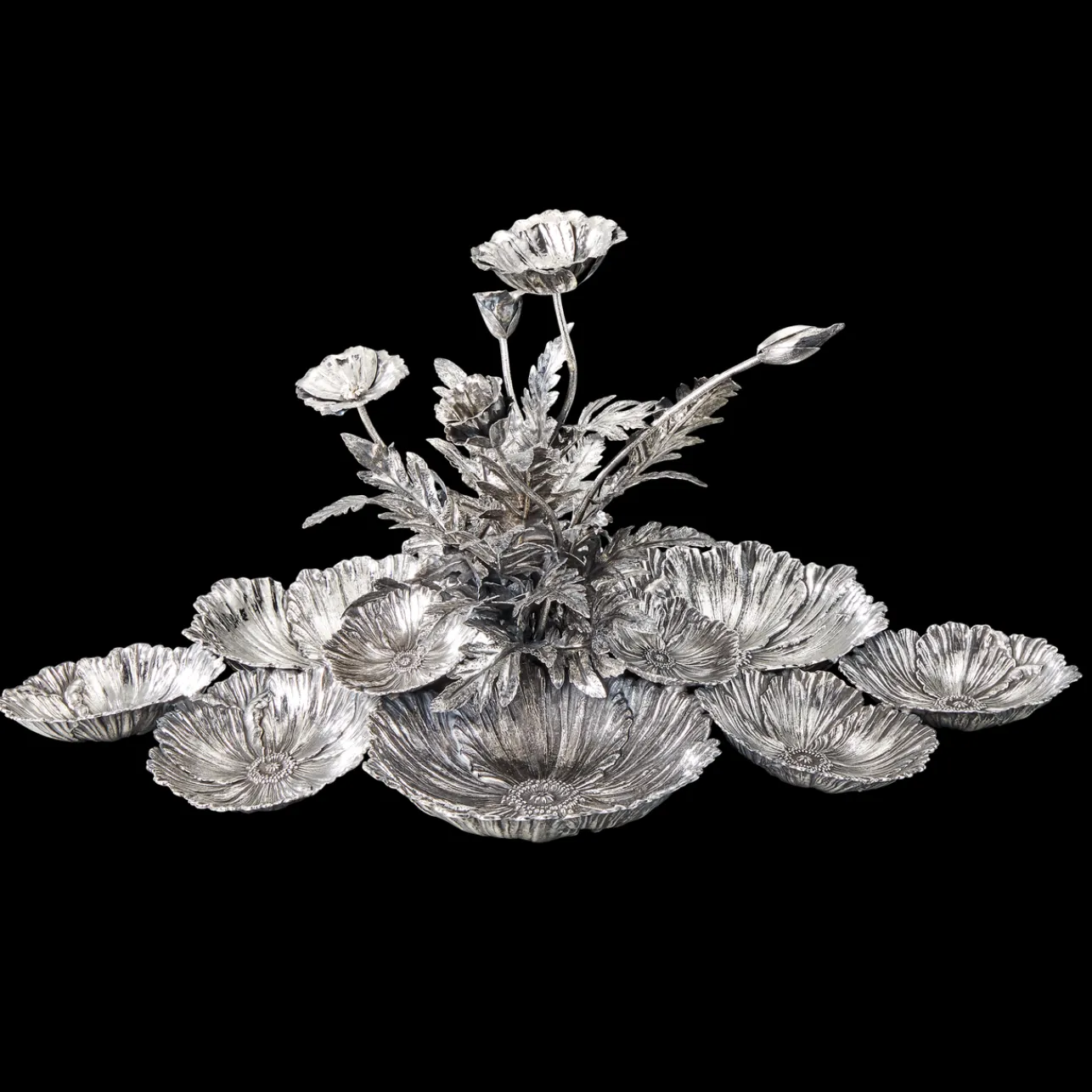 Buccellati 9-POPPY FLOWER CENTERPIECE IN SILVER