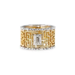 Buccellati PREMIUM BAND YELLOW AND WHITE GOLD RING
