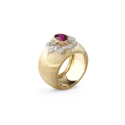 Buccellati PREMIUM BAND YELLOW WHITE AND PINK GOLD RING