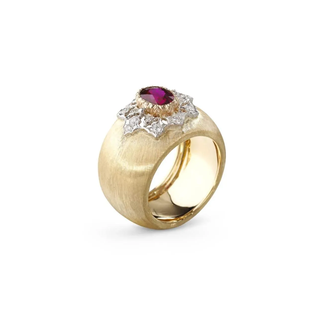Buccellati PREMIUM BAND YELLOW WHITE AND PINK GOLD RING