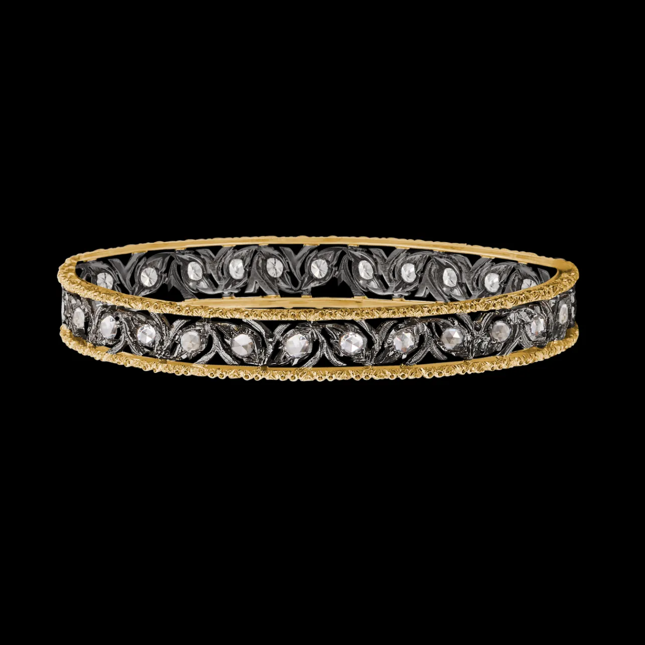 Buccellati RAMAGE BRACELET IN WHITE AND YELLOW GOLD WITH DIAMONDS