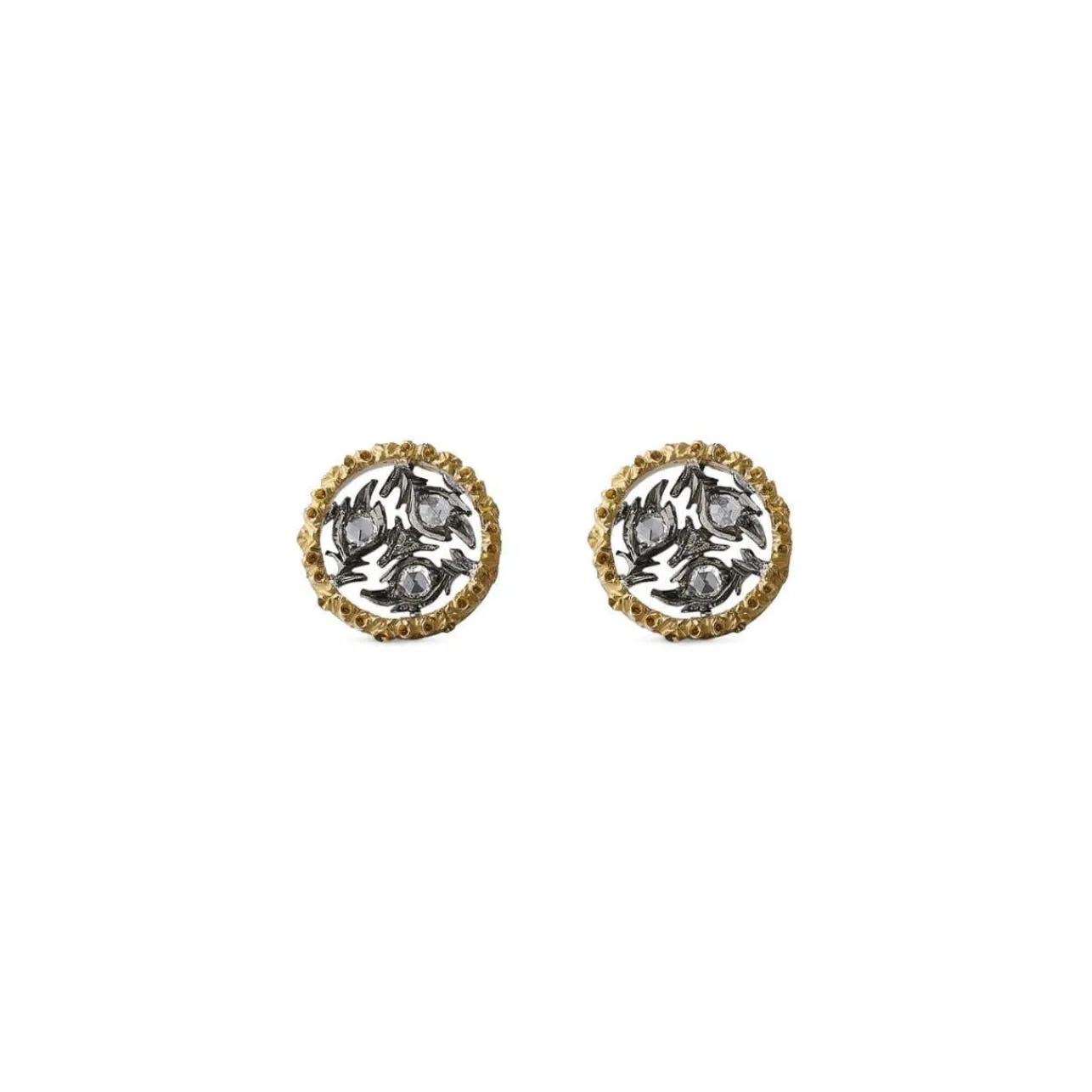 Buccellati RAMAGE WHITE AND YELLOW GOLD EARRINGS