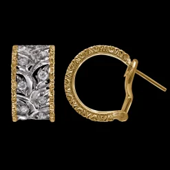 Buccellati RAMAGE WHITE AND YELLOW GOLD EARRINGS WITH DIAMONDS