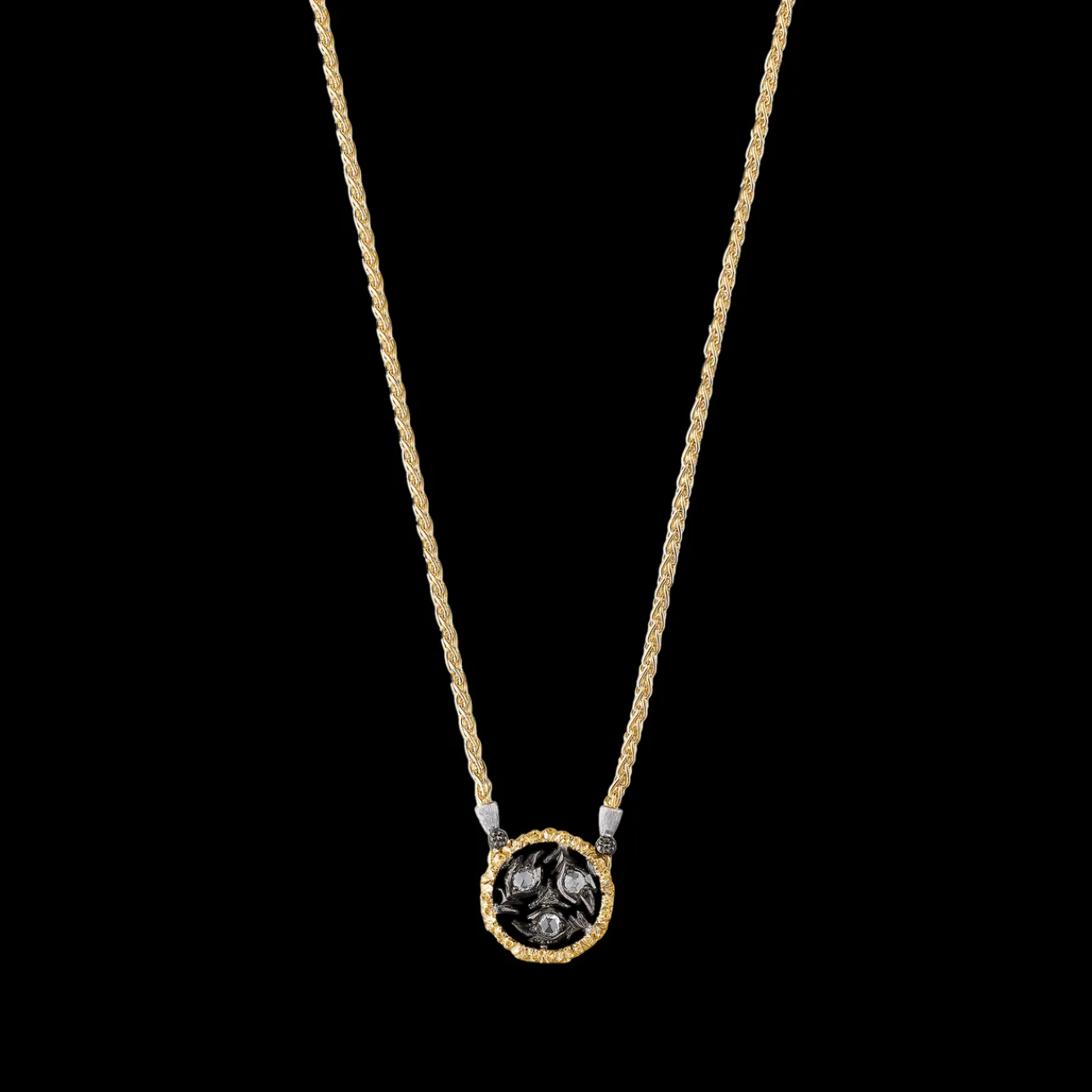Buccellati RAMAGE WHITE AND YELLOW GOLD PENDANT