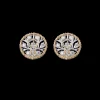 Buccellati RAMAGE WHITE AND YELLOW GOLD BUTTON EARRINGS