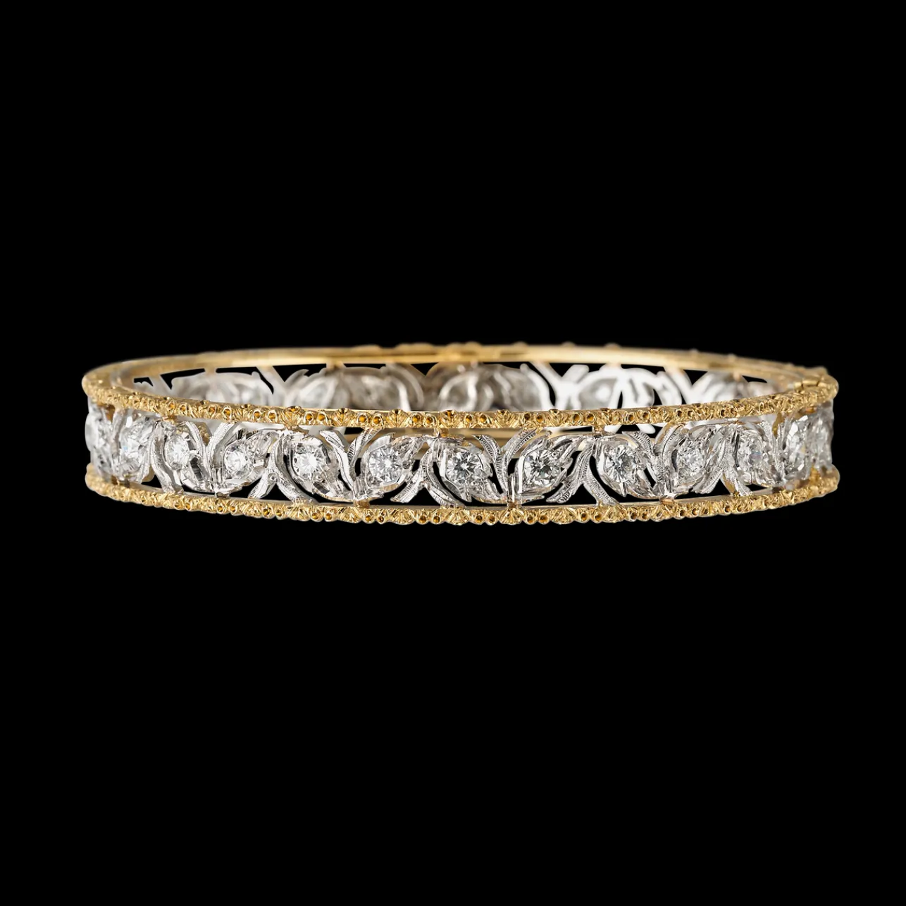 Buccellati RAMAGE WHITE AND YELLOW GOLD BRACELET WITH DIAMONDS