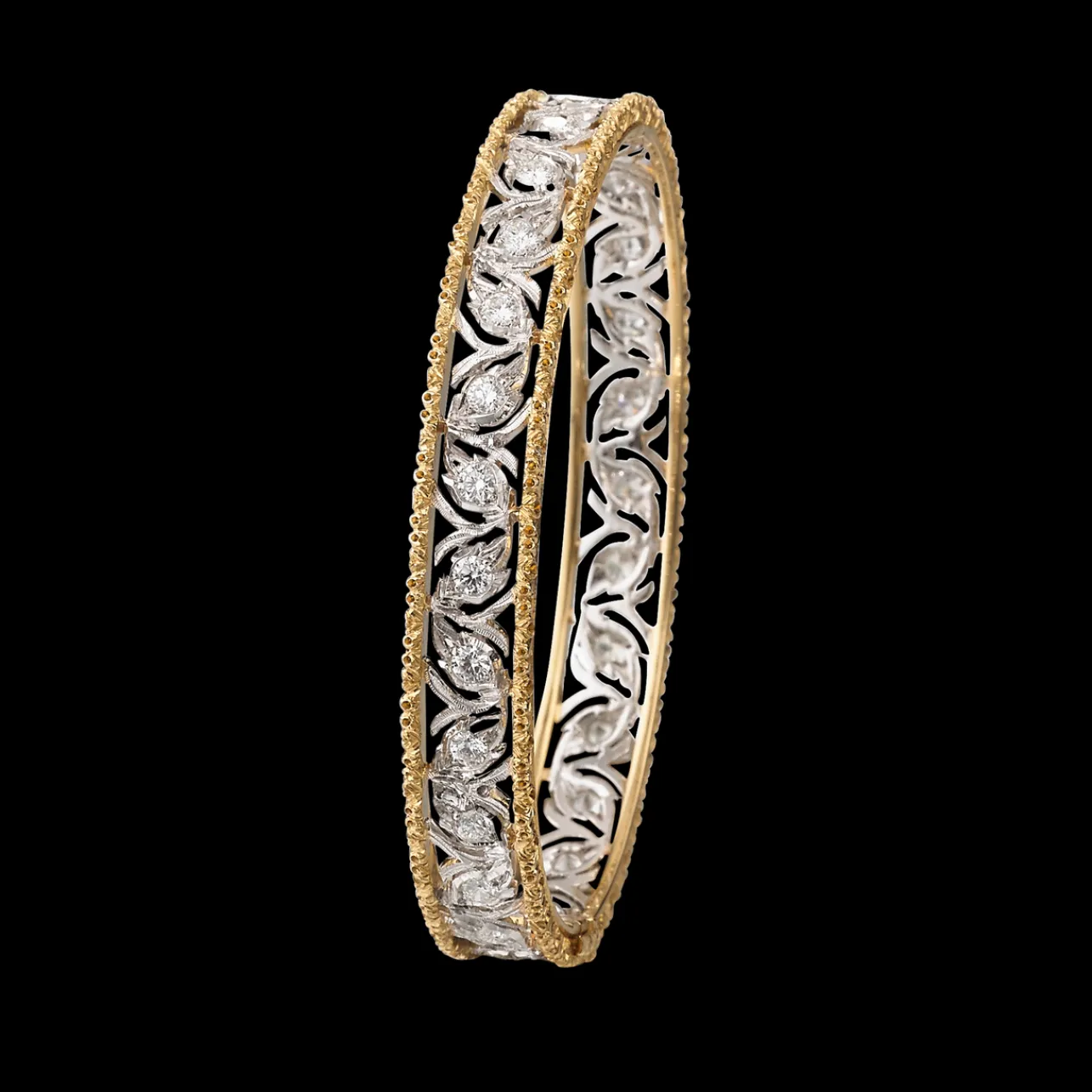 Buccellati RAMAGE WHITE AND YELLOW GOLD BRACELET WITH DIAMONDS