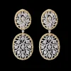 Buccellati RAMAGE WHITE AND YELLOW GOLD OVAL PENDANT EARRINGS