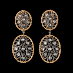 Buccellati RAMAGE WHITE AND YELLOW GOLD SET PENDANT EARRINGS