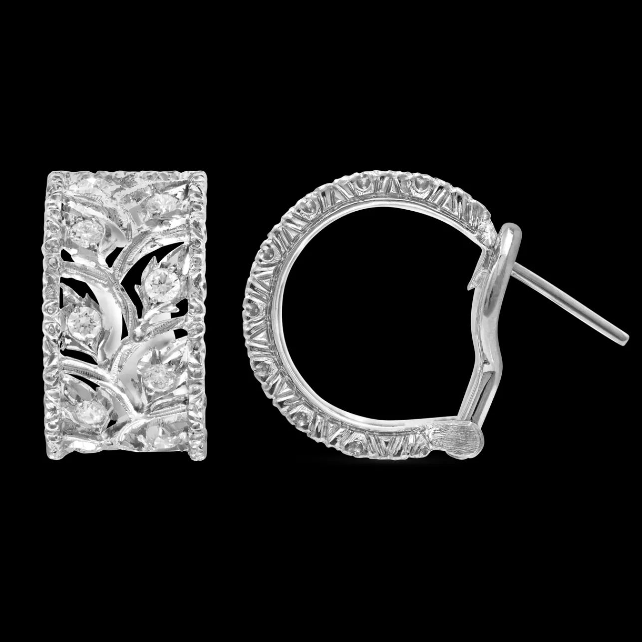 Buccellati RAMAGE WHITE GOLD EARRINGS WITH DIAMONDS