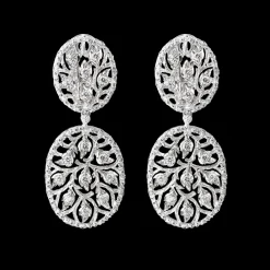 Buccellati RAMAGE WHITE GOLD PENDANT EARRINGS WITH DIAMONDS