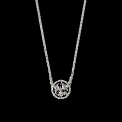 Buccellati RAMAGE WHITE GOLD PENDANT WITH LEAF-MODELED BORDERS