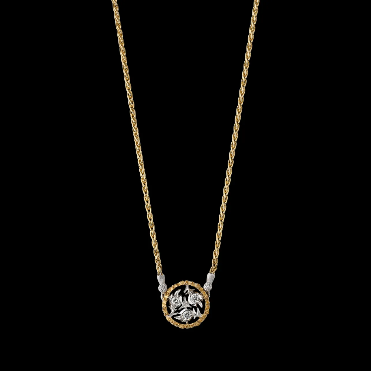 Buccellati RAMAGE YELLOW AND WHITE GOLD PENDANT