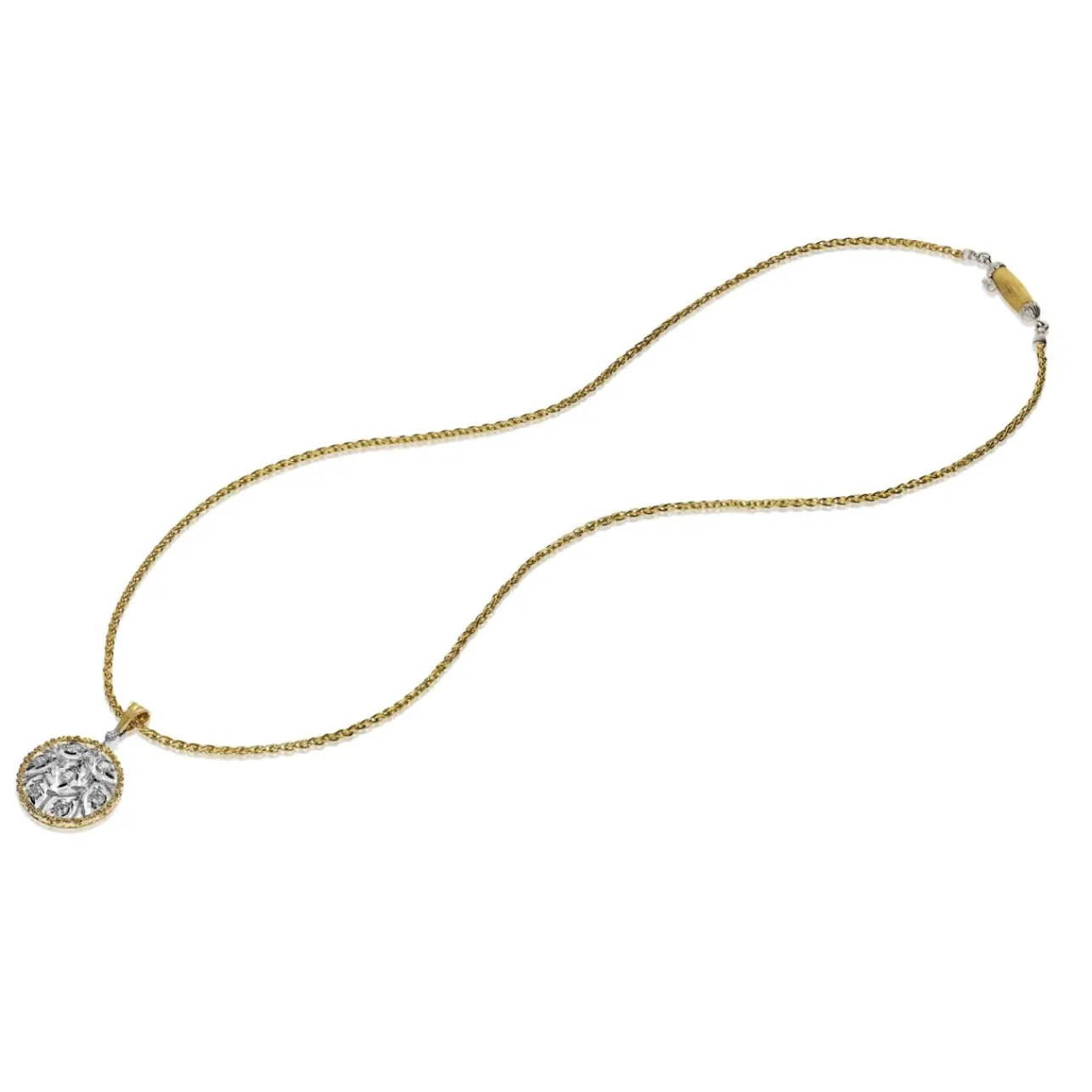 Buccellati RAMAGE YELLOW AND WHITE GOLD PENDANT WITH DIAMONDS