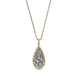 Buccellati RAMAGE YELLOW AND WHITE GOLD SET PENDANT WITH DIAMONDS