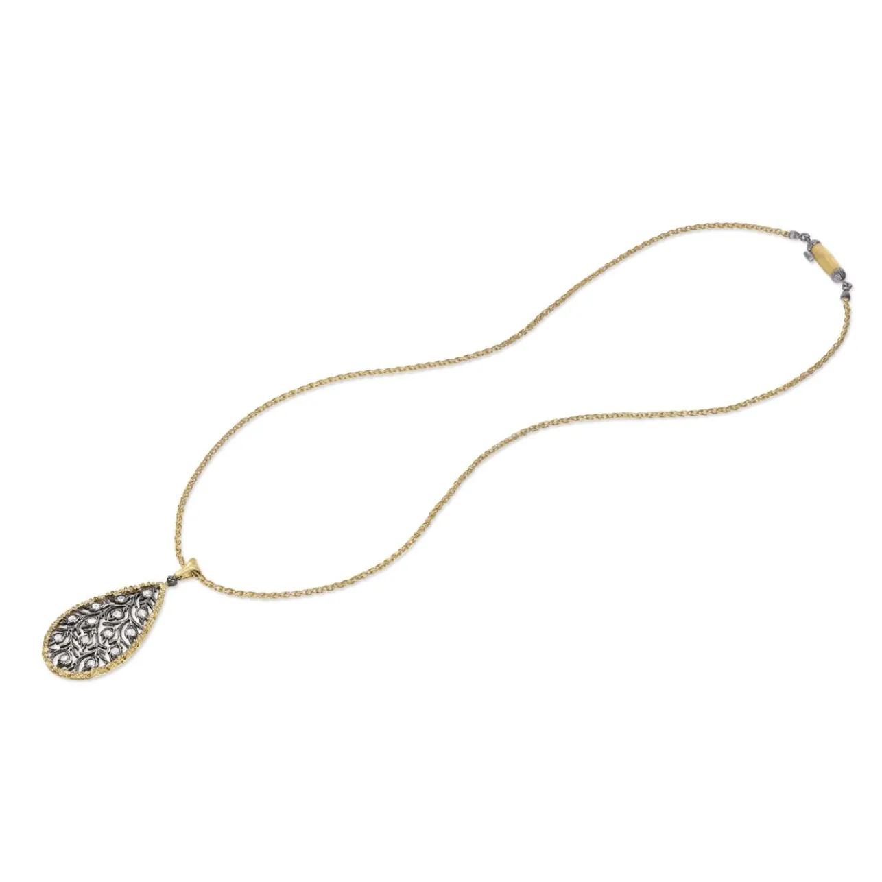 Buccellati RAMAGE YELLOW AND WHITE GOLD SET PENDANT WITH DIAMONDS